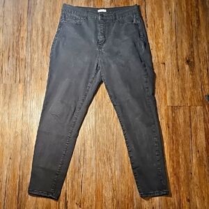 Womens Code Bleu Black Denim High Waist Skinny Jeans Sz 14